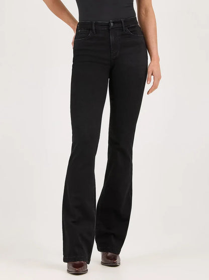 Wrangler Women's Bespoke Leighton Black High-Rise Boot Cut Jeans 112371949