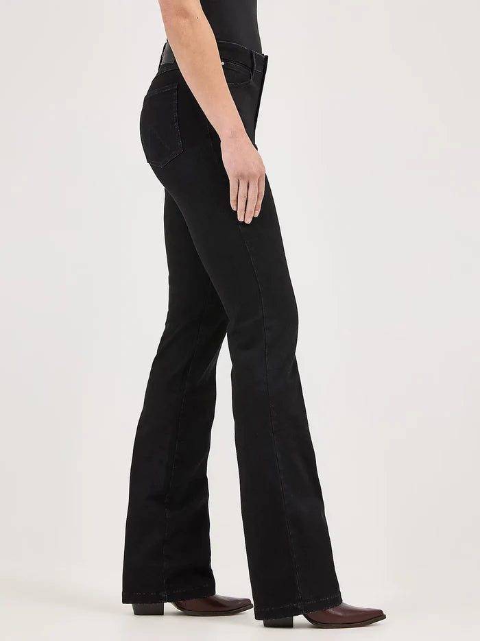 Wrangler Women's Bespoke Leighton Black High-Rise Boot Cut Jeans 112371949