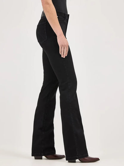 Wrangler Women's Bespoke Leighton Black High-Rise Boot Cut Jeans 112371949