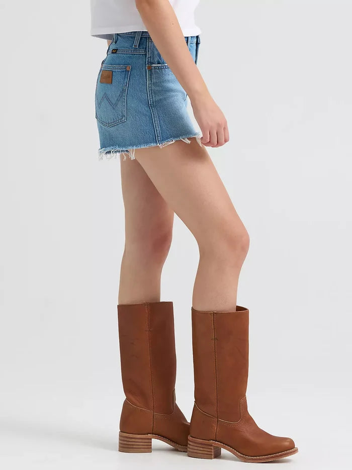 Wrangler Women's Riyah Medium Wash 3.5 Inseam High-Rise Denim Cowboy Shorts 112373390