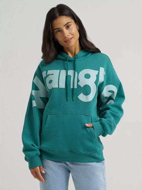 Wrangler Women's Teal Dream Wide Open Spaces Bold Logo Hoodie 112382680