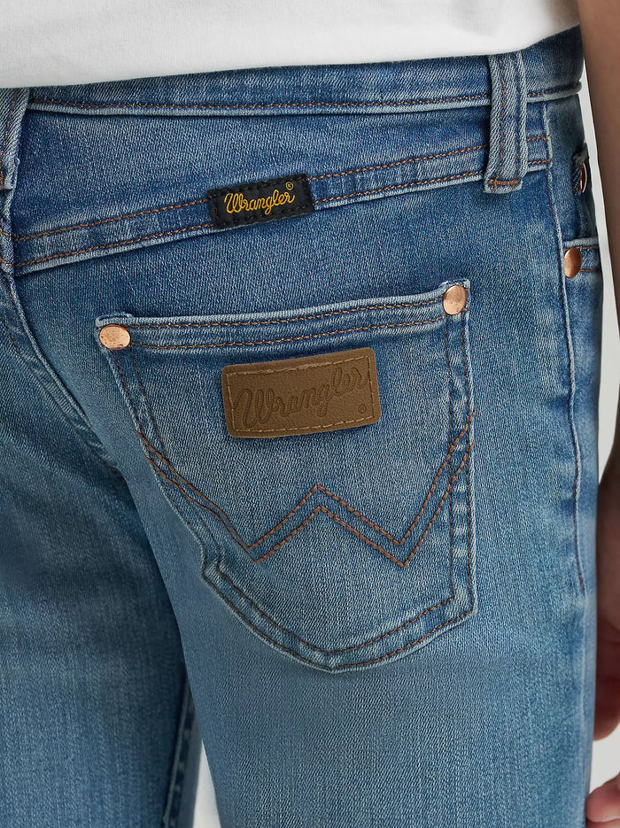 Wrangler X Girl's Lainey Wilson Blue Wash Mid-Rise Boot Hugger Jeans 112368277