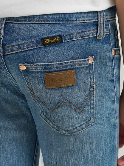 Wrangler X Girl's Lainey Wilson Blue Wash Mid-Rise Boot Hugger Jeans 112368277