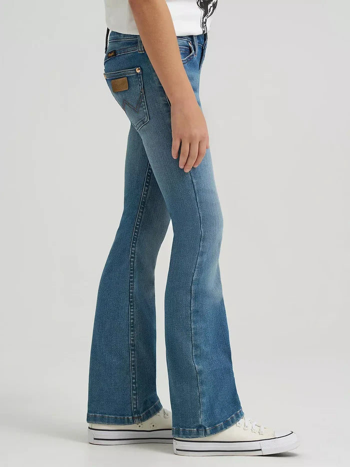 Wrangler X Girl's Lainey Wilson Blue Wash Mid-Rise Boot Hugger Jeans 112368277