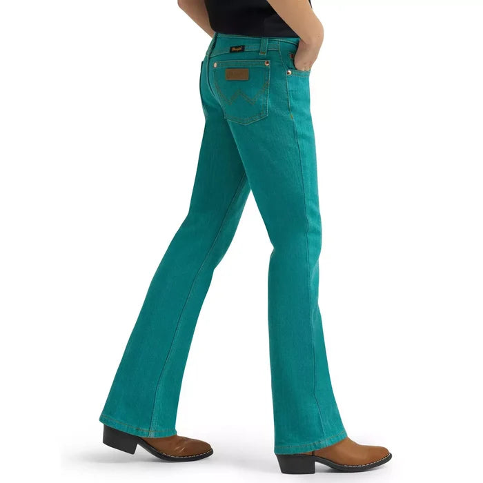 Wrangler X Girl's Lainey Wilson Turquoise Mid-Rise Boot Hugger Jeans 112375653