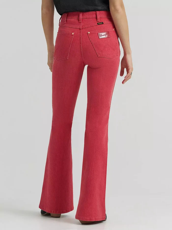 Wrangler X Lainey Wilson Women's Red High-Rise Slim Fit Flare Jeans 112380474