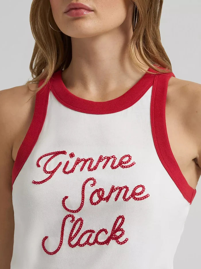 Wrangler X Lainey Wilson Women's White 'Gimme Some Slack' Tank Tee 112380487